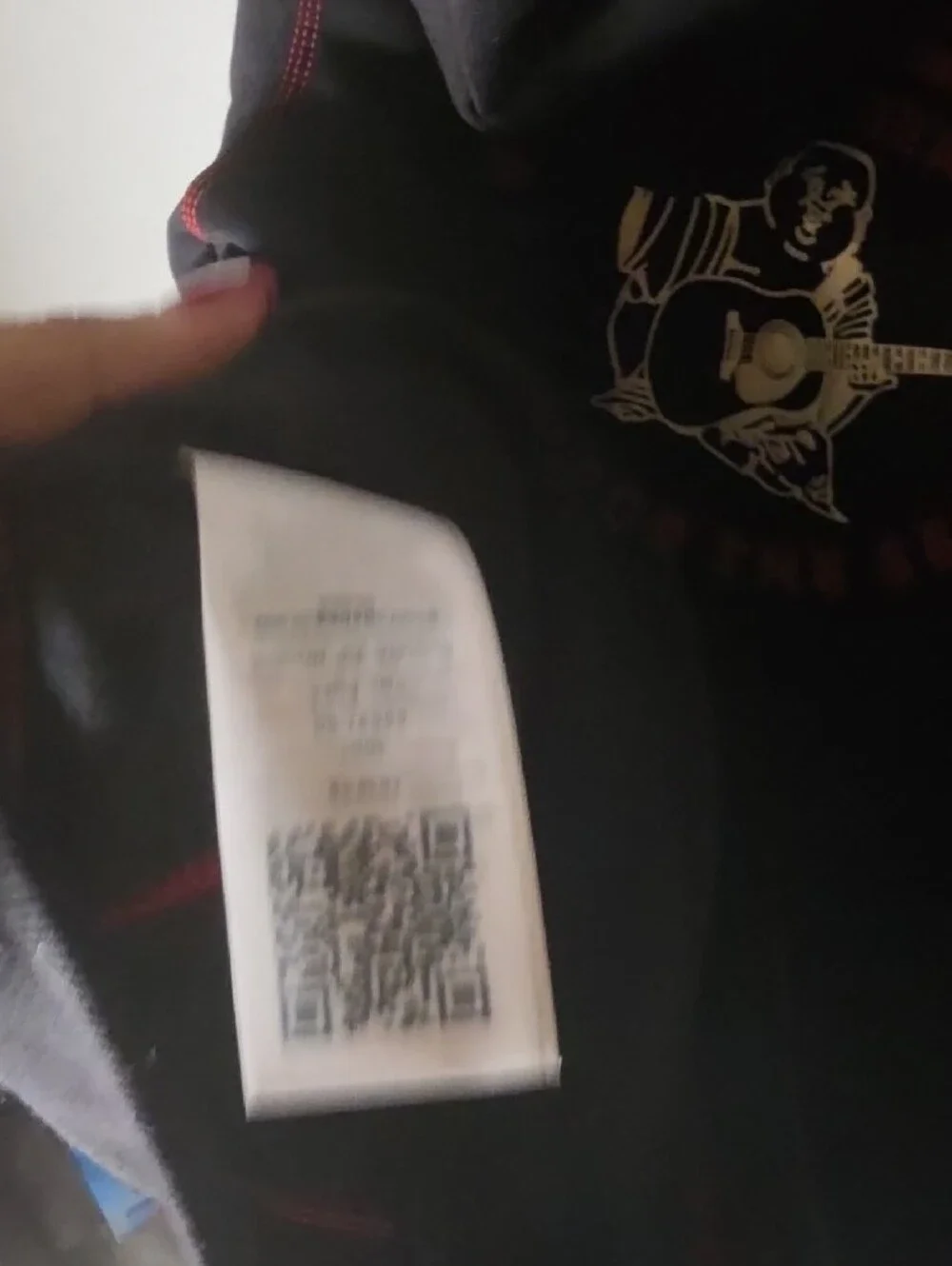 True Religion Black Zip Hoodie Tnl with Red Stitching and Logo M
